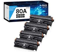 WOEBYAS 80A Toner Cartridge Black High Yield Compatible for HP 80A CF280X CF280A 80X Printer Accessories use with HP Laserjet Pro 400 M410 M401D M401A M401N M401 Printer (Black, 4-Pack)