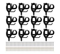 Woedpez 12 Pcs Wall Mounted Fasteners for Horse Care Products Iron Substance Strong Includes Expansion Tubes Screws Dull Black Varnished Permanent Fasteners for Horse Gear