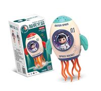 Woedpez 2 Interactive LED Spaceship Projector Toy with Music, Electric Sprays & Smart Obstacle Detection for Celebrations Electric Dancing Toy