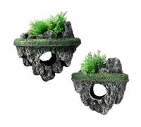 Woedpez 2 Pieces Stone Floating Resin Aquarium Rock Fish Tanks Decorations Easy Setup Safe For Habitat Resin Aquarium Ornaments