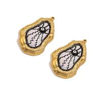 Woedpez 2PCS Unique Demons Eye Charm with Vintage Drip Oil Designs and Stone Pattern Jewelry Findings for Accessories Trendy Craft Jewelry Component