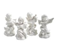 Woedpez 4Pieces Set Small Angel Resin Jewelry Display Stands Showing Holder Perfect for Earring Rings Storage and Photo Staging Angel Jewelry Display Stand Resin Photography Props