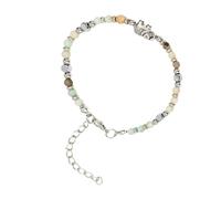 Woedpez Adjustable Beaded Chain Bangle Elephant Detail with 5cm Extension Chain for Symbolism Adjustable Green Beads Bangle