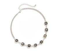 Woedpez Alloy Black Diamonds Necklace Geometric Beads Easy to Clean Tarnish Resistant Suitable for Long Lasting Shines Fashion Square Geometric Adjustable
