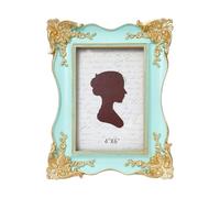 Woedpez Antique Ornate Resin Photo Frame with Golden Flowers Trim for Wall Hanging or Tabletop Display Home Offices Decors Gift Picture Frame with Gold Trim