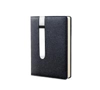 Woedpez Business Notebook Hardcover PU Leather Journal 130 Sheets Wide Lined Elastic Pen Slots for Students Business Workers Thick Paper Pad
