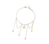 Woedpez Celebratory Season Snowflake Charm Jewelry Combining Pinkgold Tones and Sparkling Particulars for Women Christmas Snowflake Charm Chain