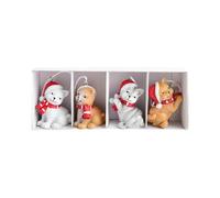 Woedpez Christmas Decor Resin Hanging Miniatures Santa and Cabin Design for Indoor Holiday Festive Display Holiday Decorations