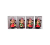 Woedpez Christmas Decor Resin Hanging Miniatures Santa and Cabin Design for Indoor Holiday Festive Display Holiday Decorations