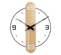 Woedpez Classical Vintage Wall Clock Natural Wood Finish with Clear Acrylic Lens Noiseless Mechanism for Bedroom Living Area Wood Wall Clock with Clear Lens