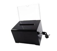 Woedpez Clear Acrylic Lockable Suggestion Box for Secure Voting and Feedbacks Collection in Offices Schools and Community Event Secure Ballot Case