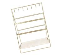 Woedpez Compact 6 Tiers Earring Display Stand Gold Iron Desktop Organiser Space Saving Gold Iron Jewelry