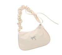 Woedpez Contemporary Textured Handheld Bag Multi Functional Compartments Practical Fabric Underarm for Work Daily Pleated Shoulder