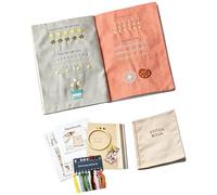 Woedpez Embroidery Stitching Guide Book with Embroidery Frame Sewing Tool Built in Multi Stitching Techniques for Adult Sewing
