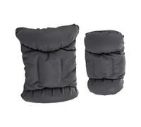 Woedpez Ergonomic Adjustable Automotive Headrest and Lumbar Pillow Set Soft Breathable Leatherette Design for Car Fatigue Relief Memory Foam Cushion with PU Leather