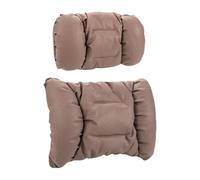 Woedpez Ergonomic Adjustable Automotive Headrest and Lumbar Pillow Set Soft Breathable Leatherette Design for Car Fatigue Relief Memory Foam Cushion with PU Leather