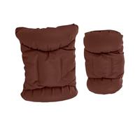 Woedpez Ergonomic Adjustable Automotive Headrest and Lumbar Pillow Set Soft Breathable Leatherette Design for Car Fatigue Relief Memory Foam Cushion with PU Leather