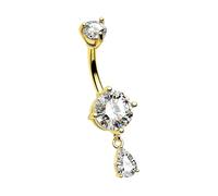 Woedpez Ergonomic Stainless Steel Belly Jewelry Multi-Color Options for Day/Night, Secure Fit Stainless Steel Belly Piercing Jewelry