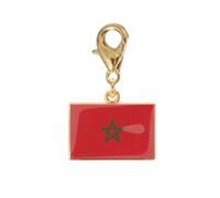 Woedpez Flag Bracelet Charm Stainless Steel Keychain Pendant with Lobster Clasp for Travel Memory Souvenir Daily Accessory Lobster Clasp Keyring