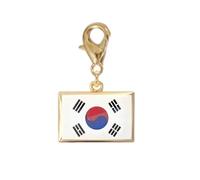 Woedpez Flag Bracelet Charm Stainless Steel Keychain Pendant with Lobster Clasp for Travel Memory Souvenir Daily Accessory Lobster Clasp Keyring