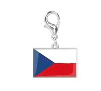 Woedpez Flag Bracelet Charm Stainless Steel Keychain Pendant with Lobster Clasp for Travel Memory Souvenir Daily Accessory Lobster Clasp Keyring
