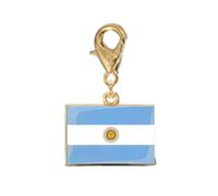 Woedpez Flag Bracelet Charm Stainless Steel Keychain Pendant with Lobster Clasp for Travel Memory Souvenir Daily Accessory Lobster Clasp Keyring