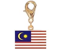 Woedpez Flag Bracelet Charm Stainless Steel Keychain Pendant with Lobster Clasp for Travel Memory Souvenir Daily Accessory Lobster Clasp Keyring