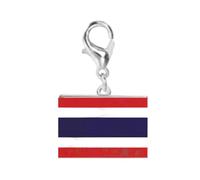 Woedpez Flag Bracelet Charm Stainless Steel Keychain Pendant with Lobster Clasp for Travel Memory Souvenir Daily Accessory Lobster Clasp Keyring