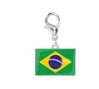 Woedpez Flag Bracelet Charm Stainless Steel Keychain Pendant with Lobster Clasp for Travel Memory Souvenir Daily Accessory Lobster Clasp Keyring