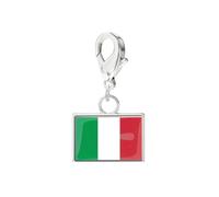 Woedpez Flag Bracelet Charm Stainless Steel Keychain Pendant with Lobster Clasp for Travel Memory Souvenir Daily Accessory Lobster Clasp Keyring