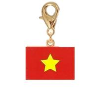 Woedpez Flag Bracelet Charm Stainless Steel Keychain Pendant with Lobster Clasp for Travel Memory Souvenir Daily Accessory Lobster Clasp Keyring