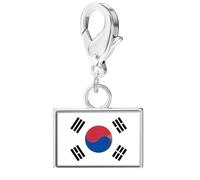 Woedpez Flag Bracelet Charm Stainless Steel Keychain Pendant with Lobster Clasp for Travel Memory Souvenir Daily Accessory Lobster Clasp Keyring