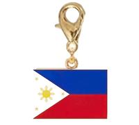 Woedpez Flag Bracelet Charm Stainless Steel Keychain Pendant with Lobster Clasp for Travel Memory Souvenir Daily Accessory Lobster Clasp Keyring
