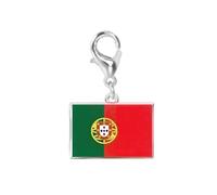 Woedpez Flag Bracelet Charm Stainless Steel Keychain Pendant with Lobster Clasp for Travel Memory Souvenir Daily Accessory Lobster Clasp Keyring