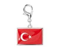 Woedpez Flag Bracelet Charm Stainless Steel Keychain Pendant with Lobster Clasp for Travel Memory Souvenir Daily Accessory Lobster Clasp Keyring