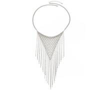 Woedpez Fringe Woven Necklace Lightweight Iron Chain for Comfortable Daily Wear and Elegant Vintage Design Retro Fringe Neckwear
