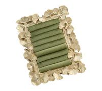 Woedpez Ginkgos Resin Frame Velvety Rings Holder Jewelry Display Stand for Earrings and Small Accessories with Soft Fabric Surfaces Natural Art Jewelry Display Shelf