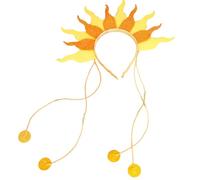 Woedpez Headband Flame Goddesses Crowns Headpiece Halloween Costume Cosplay Headwear Glitter Sun Headbands Glitter Sun