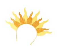 Woedpez Headband Flame Goddesses Crowns Headpiece Halloween Costume Cosplay Headwear Glitter Sun Headbands Glitter Sun