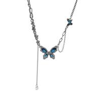 Woedpez Insubordinate Alloy Butterfly Pendant Necklace With Intricate Metalwork Suitable For Concerts Exhibitions Event Punk Butterfly Jewelry