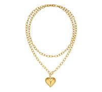 Woedpez Layer Love Pendant Necklace Lightweight Sturdy Copper Collarbone Chain Neck Jewelry Accessory Two Tone Heart Pendant Necklace Lightweight Copper