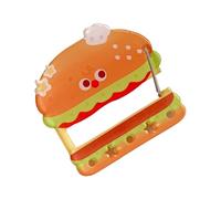 Woedpez Lightweight Acrylic Hamburger Keychain Carabiner Cartoon Holder Bag Accessory For Backpacks Bags Or Funny Hamburger Keychain For Kids And Youth
