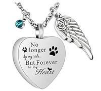 Woedpez Memorial Heart Wing Necklace in Stainless Steel for Ashes Hair or Perfumes Accessory for Rememberings Lovers Everyday Wear Memorial Pendant