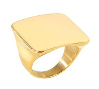 Woedpez Minimalist Square Cut Stainless Steel Band Rings Modern Unisex Finger Accessory Square Rings for Women