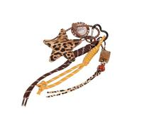 Woedpez Multifunctional Polyester Beaded Purse Charm With Animal Print And Star Designs Holder For Bag Decors Multifunctional Star Coin Keychain