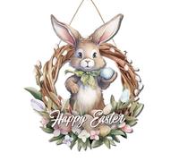 Woedpez Outdoor Easter Decoration Easter Party Decoration, Vibrant Rabbit Easter Door Sign Hangers For Festive Party Decoration Easter Wreaths, For Front Door Outside Easter