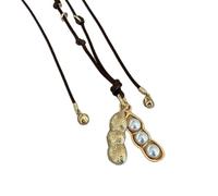 Woedpez Peanut Pea Design Necklace Crafted From Artificial Pearls Lightweight 22g User Friendly and Safe for Sensitive Skin Perfect for Various Occasions Sensitive Skin Safe