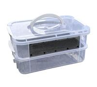 Woedpez Portable Reptiles Feeding Box, Food Storage, Doub1e d3cker | Portable Reptiles Feeder Box, Pet Terrarium Hatching Container for Crickets Raising Mealworms