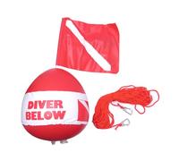 Woedpez Profession Red and White Diving Alerts Flag with Reinforced Edges for Enhances Visibilities During Kayaking or Sailings PVC Plunge Indication Flag