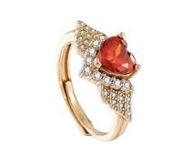 Woedpez Rings Opening Jewelry Geometric Sparkling Heart Finger Copper Texture Suitable for Various Occasion Heart Fashion Adjustable Comfortable